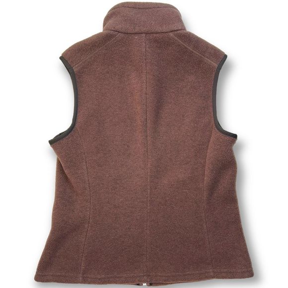 Ladies Patagonia Synchilla Brown Full Zip Sleeveless Fleece Vest Sweater Medium - Picture 2 of 8